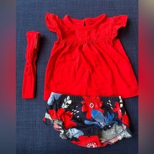 Baby Girl 3mo outfit Carters Red White and Blue